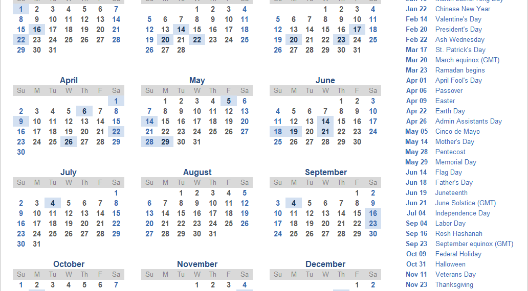 Printable 2023 At A Glance Calendar