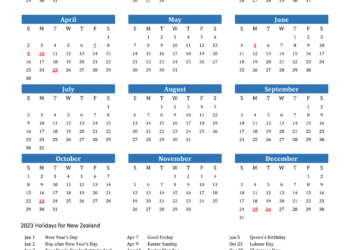 2023 Calendar Nz Free Printable