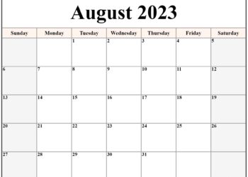 Printable Calendar 2023 August