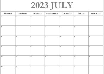 Printable 2023 July Calendar