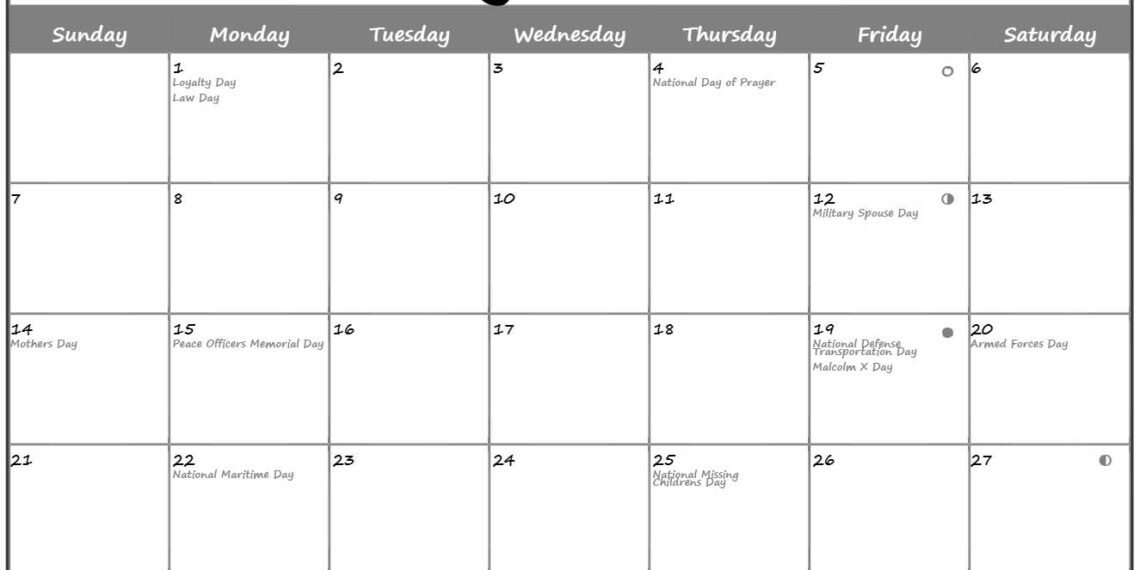 Free Printable 2023 Calendar With Holidays And Moon Phases