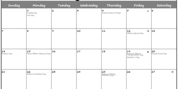 Free Printable 2023 Calendar With Holidays And Moon Phases