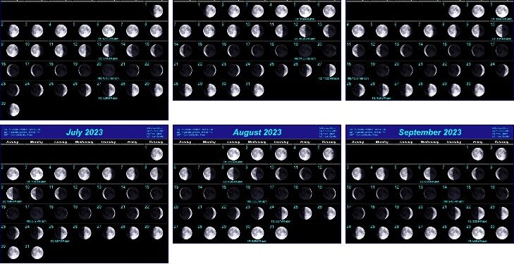 Printable Moon Calendar 2023 Lunar