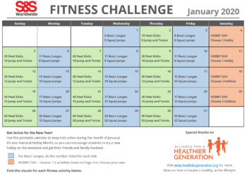 Fitness Calendar 2023 Printable