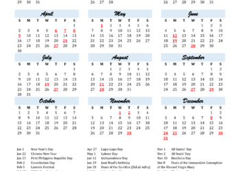 2023 Calendar Philippines With Holidays Printable