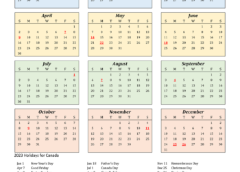 Printable Monthly Calendar 2023 With Holidays