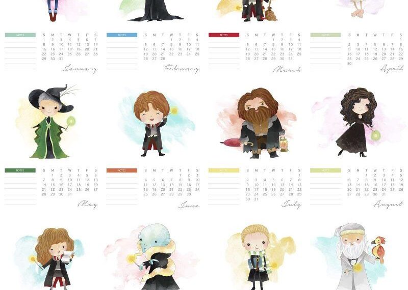 Printable Harry Potter Calendar 2023