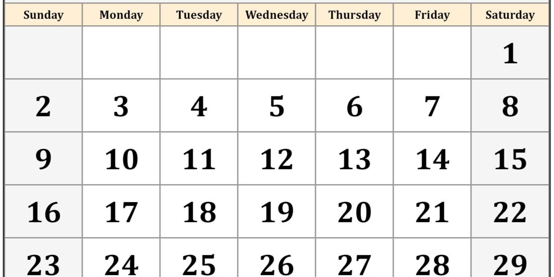 Free Printable Monthly Calendar April 2023