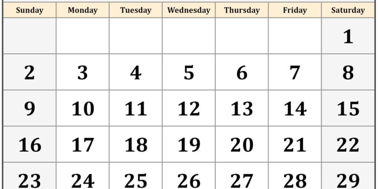 Free Printable Monthly Calendar April 2023