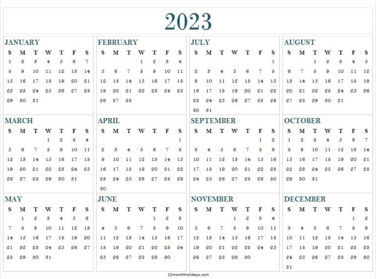 2023 Planner Calendar Printable Pdf