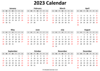Free Printable Editable 2023 Calendar With Holidays