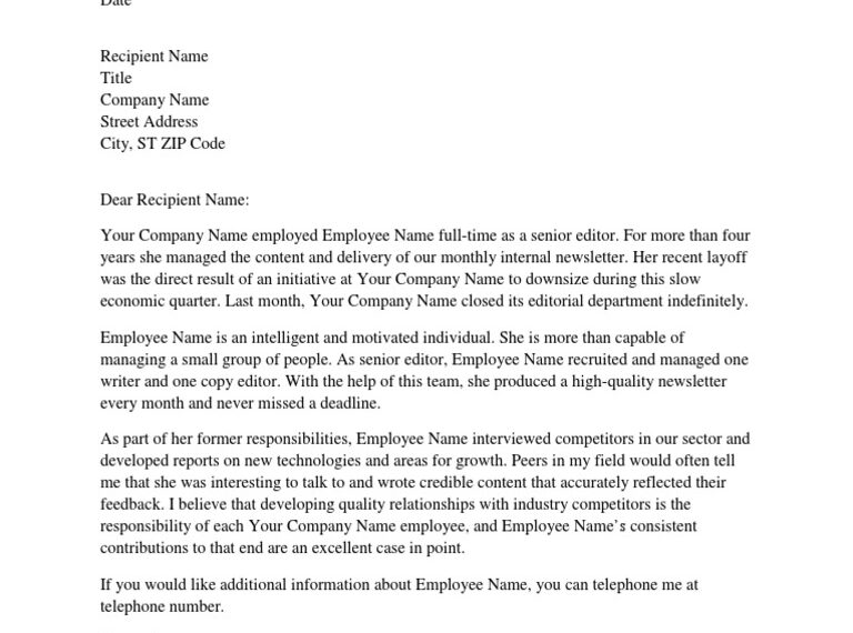 Letter Template Word