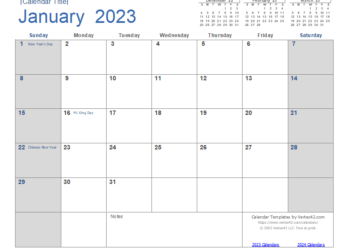 Free Printable Month By Month Calendar 2023