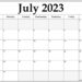 Free Printable Summer Calendar 2023 July