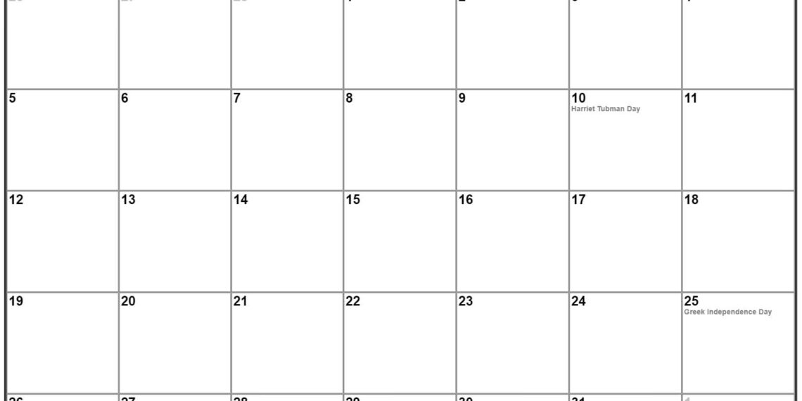 March 2023 Calendar With Holidays USA Printable