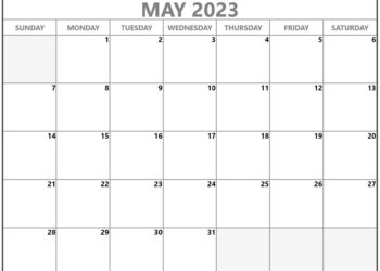 2023 May Printable Calendar