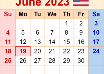 June Calendar 2023 Printable