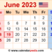 June Calendar 2023 Printable