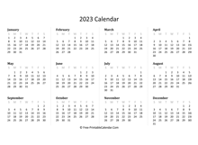 2023 Yearly Calendar