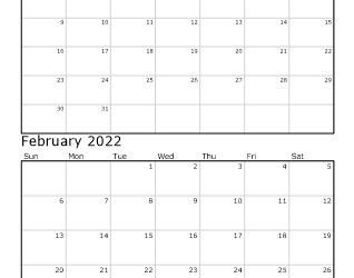 Printable 2023 Calendar Two Months Per Page