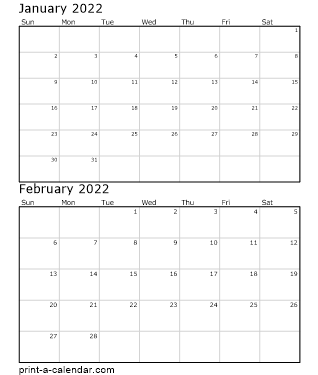 Printable 2023 Calendar Two Months Per Page