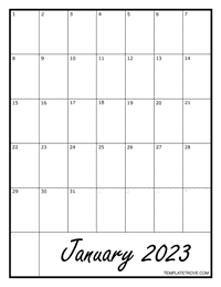 Free Printable 2 Page Monthly Calendar 2023