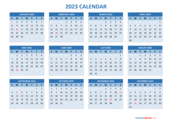 11×17 2023 Calendar Printable