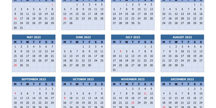 Printable 2023 Calendar By Week