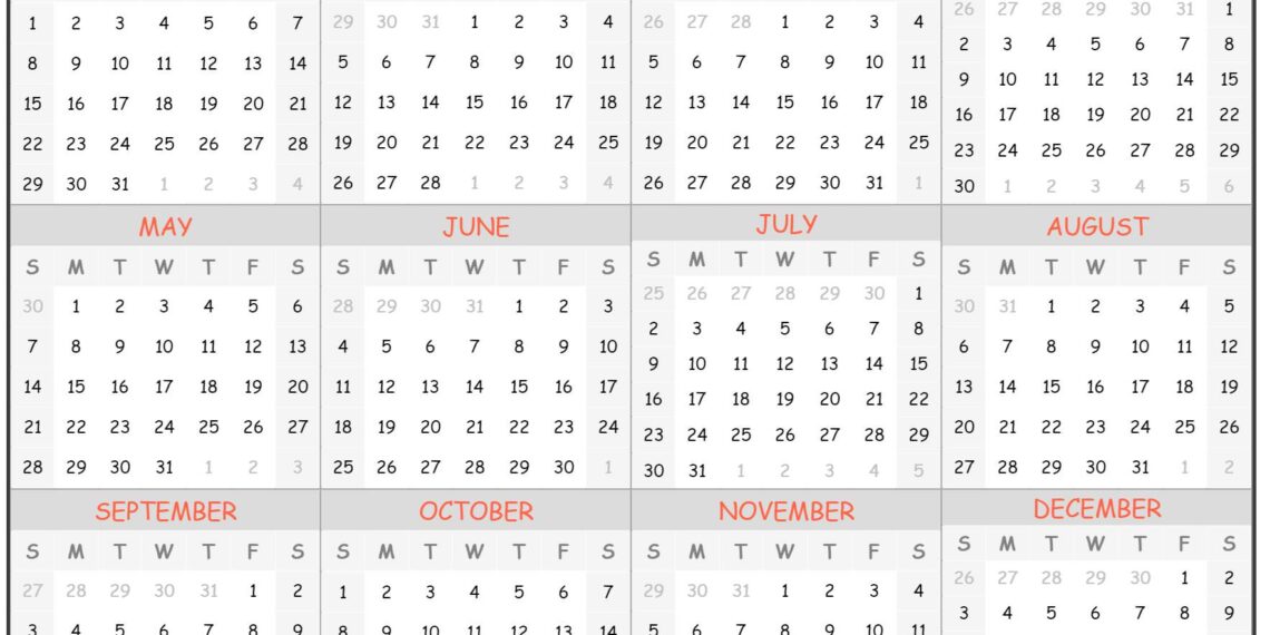 Calendar At A Glance 2023 Printable