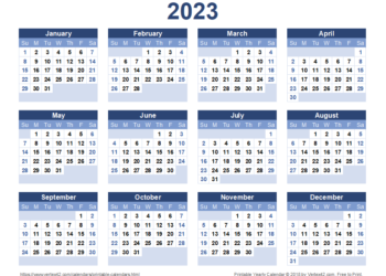 Printable 2023 Calendar With Holidays By Month