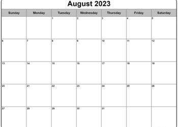 Printable Calendar August 2023