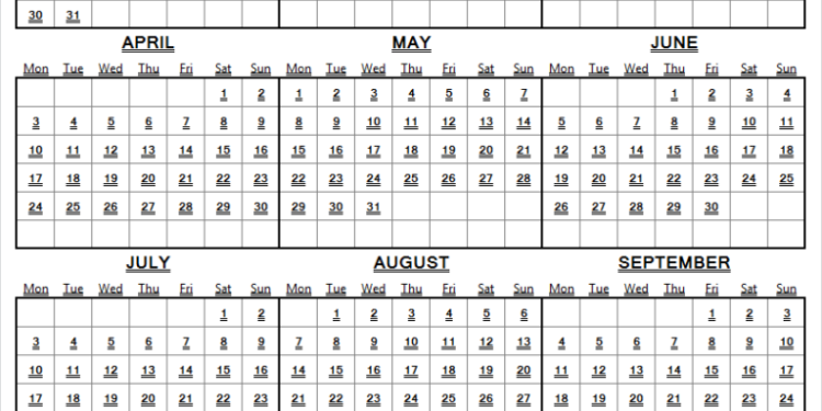Printable Calendar 2023 Starting Monday