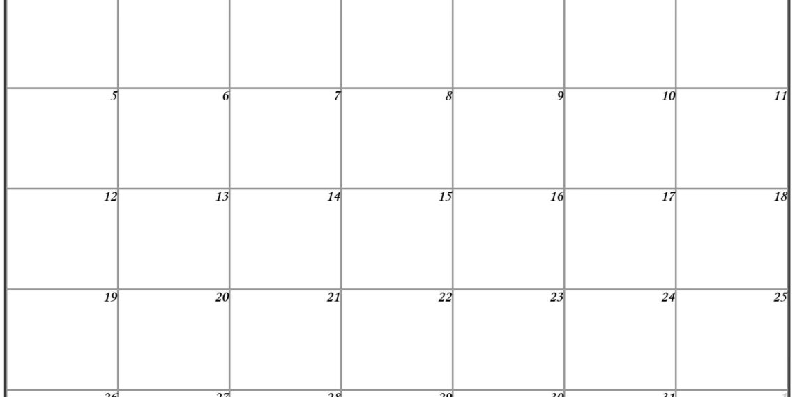 Blank Printable Calendar March 2023