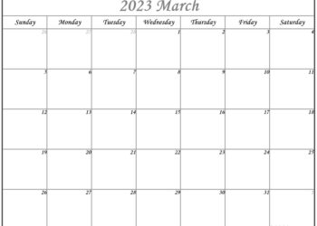 Blank Printable Calendar March 2023