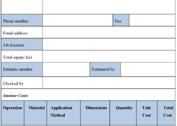 Painting Estimate Template