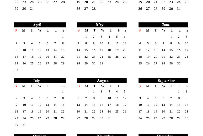 2023 Printable Yearly Calendar With Holidays