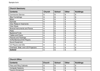 Church Inventory Templates