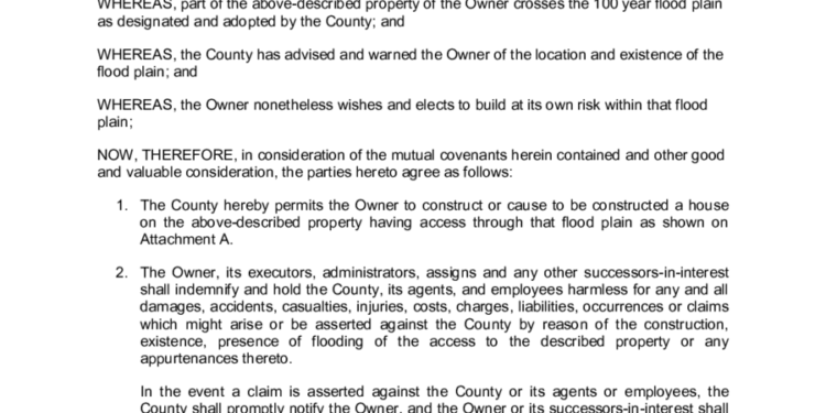 Hold Harmless Agreement Form