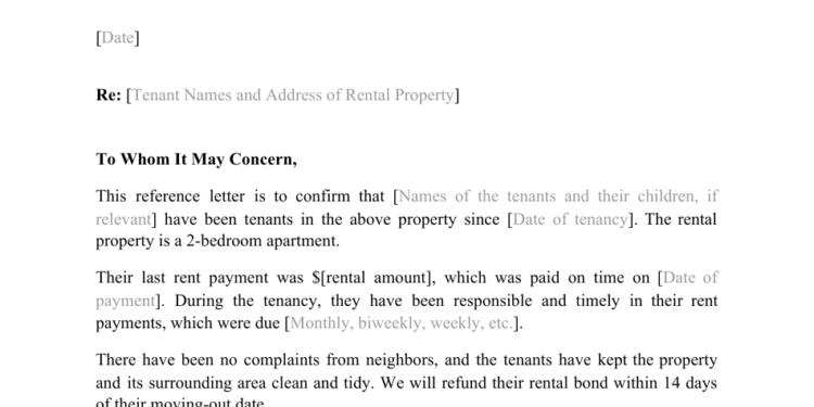 Tenant Letter Template