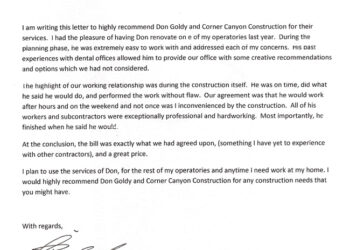 Dental Assistant Letter of Recommendation