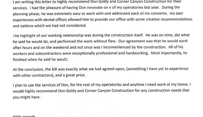 Dental Assistant Letter of Recommendation