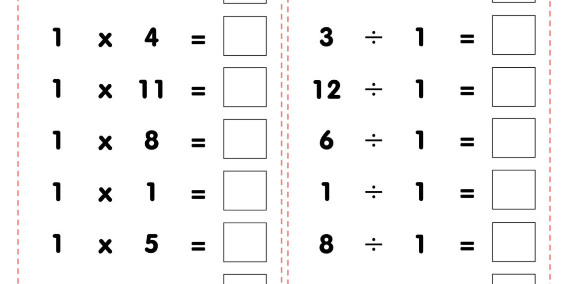 Multiplication and Division Worksheet Template