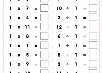 Multiplication and Division Worksheet Template