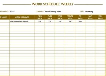 Work Schedule Template
