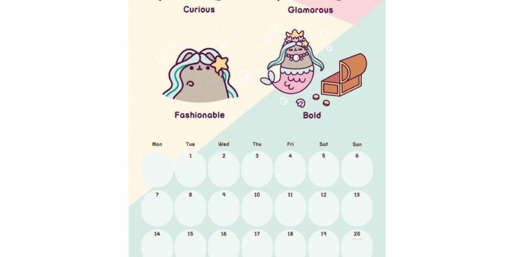 Pusheen Calendar 2023 Printable