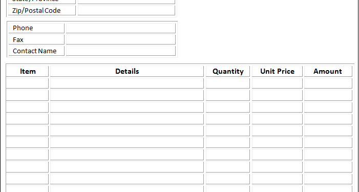Blank Invoice Template