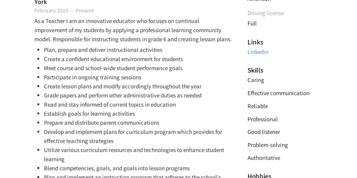 Educator Resume Examples
