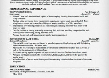 Housekeeping Resume Template