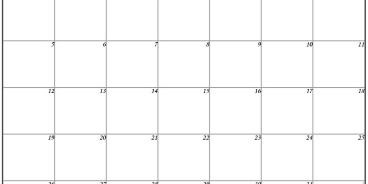 Blank Calendar March 2023 Printable