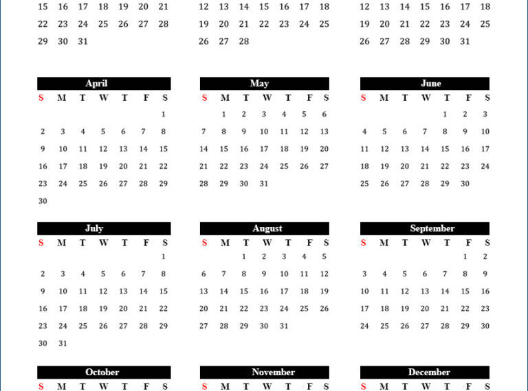 Printable Calendar 2023 With Lines Template